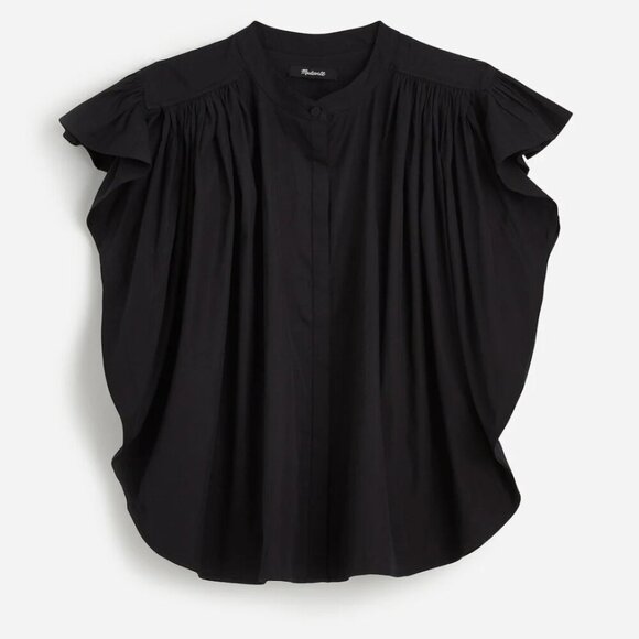 Madewell Poplin Shirred Button-Up Shirt Size XXS - Picture 2 of 13